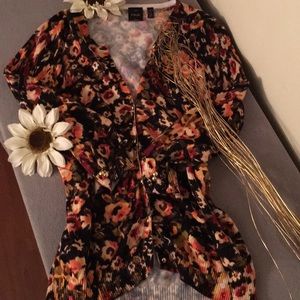 Rafaella cardigan, brown multi colored Medium